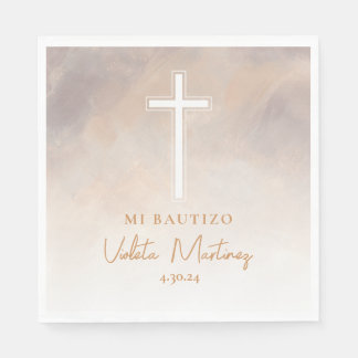 Servilletas Mi Bautizo Morada Spanska blöjor Pappersservett
