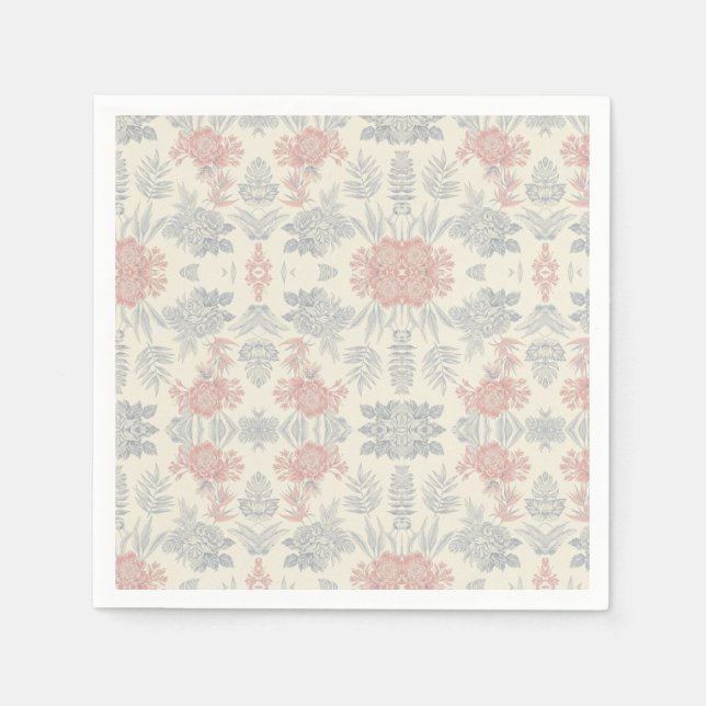 servilletasbotánico, flores acuarela,decorativo,  pappersservett (Framsidan)