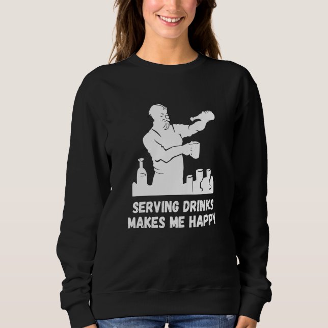 Serving Drinks Happy Bartender Mixologist Intoxico T Shirt (Framsida)