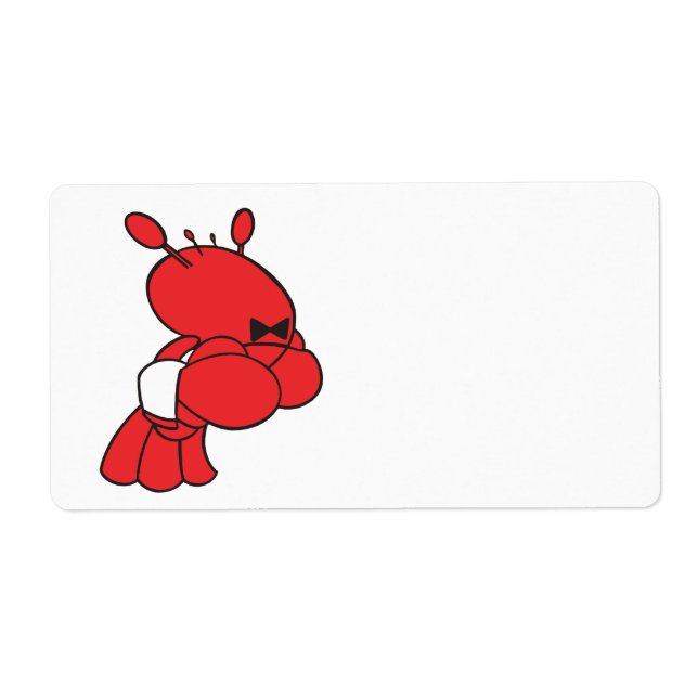 servitör för tecknad lobster fraktsedel (Framsidan)