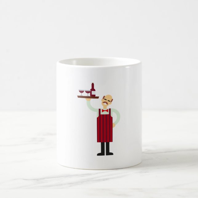 Servitör med Vin Kaffemugg (Center)