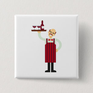 Servitör med Vin Knapp