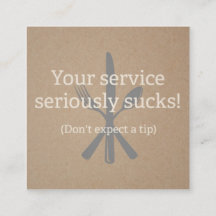 Servitör, server, Telefonkort för felaktig tjänst