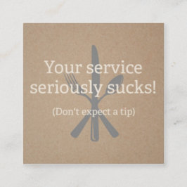 Servitör, server, Telefonkort för felaktig tjänst