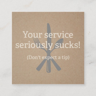 Servitör, server, Telefonkort för felaktig tjänst