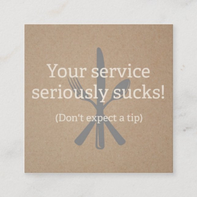 Servitör, server, Telefonkort för felaktig tjänst (Framsida)