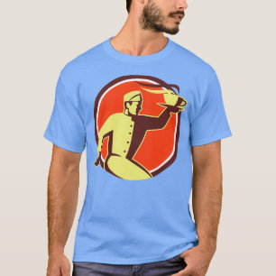 Servitör som betjänar kaffe Kopp Retro T Shirt