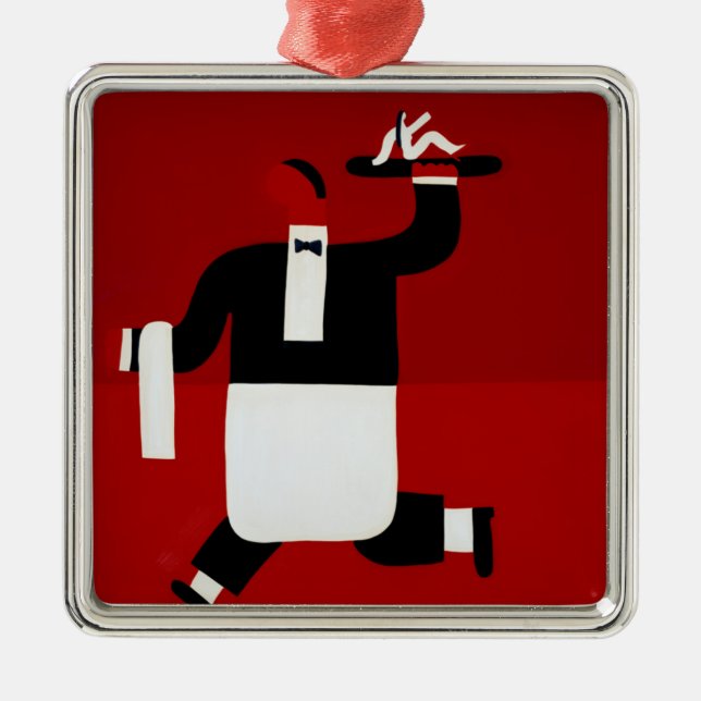 Servitören 1998 julgransprydnad metall (Framsidan)