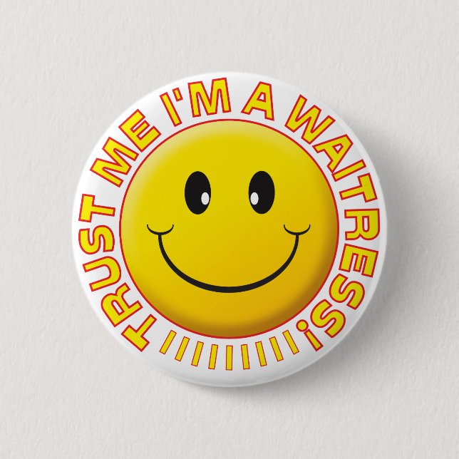 Servitrisen litar på mig knapp (Framsida)