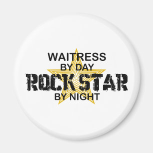Servitrisrockstjärna vid natt magnet