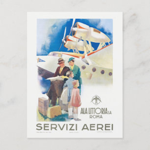 Servizi Aerei Ala Littoria Vintage affisch 1937 Vykort