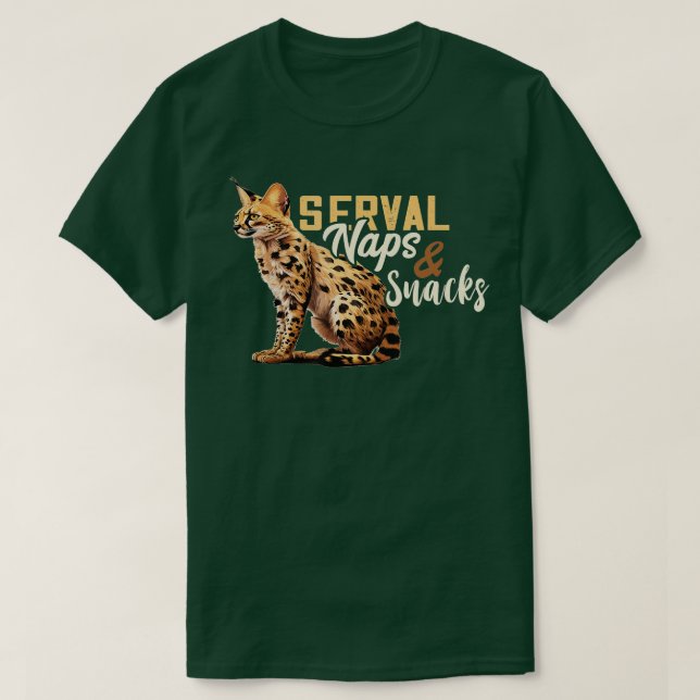 Servlarver och snäckor i Serval Cat African i Vild T Shirt (Design framsida)