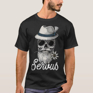 Servus Skull Costume Shirt Bavaria Festival Leathe T