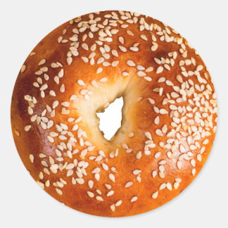 Sesame Bagel Classic Round Sticker Runt Klistermärke