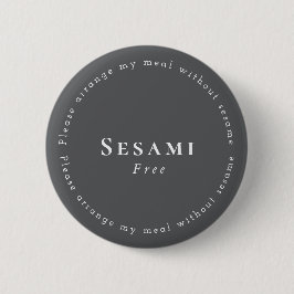 Sesame-Free Request Badge, Dark-gray - White Knapp