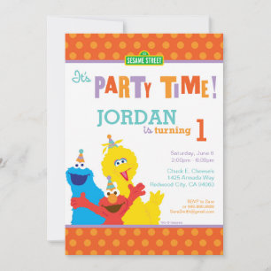 Sesame Pals Birthday Inbjudningar