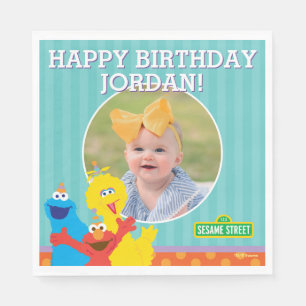 Sesame Pals Birthday Mönster Pappersservett