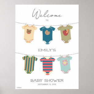 Sesame Pals Bodywear Baby Shower Välkomsthälsa Poster