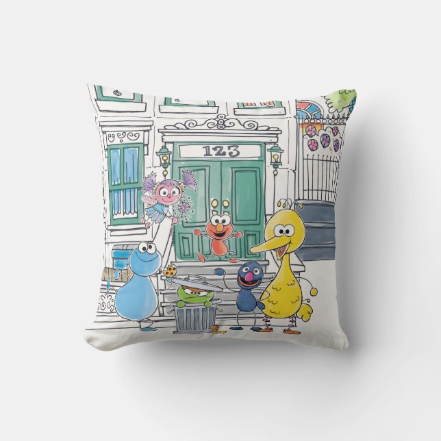Sesame Pals Doodley Grafik Kudde (Framsida)