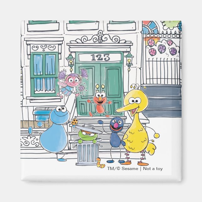 Sesame Pals Doodley Grafik Magnet (Framsidan)