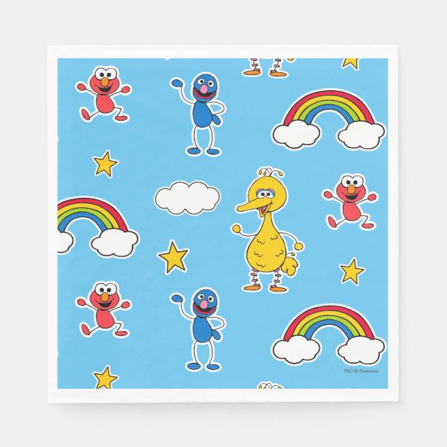 Sesame Pals Rainbow Doodley Mönster Pappersservett (Framsidan)