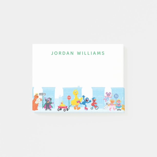 Sesame Pals Walking Along Sesame Street Mönster Post-it Block (Framsida)