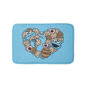 Sesame Sesame   Cookie Monster Doodle Heart Badrumsmatta
