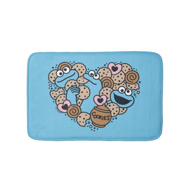 Sesame Sesame | Cookie Monster Doodle Heart Badrumsmatta (Framsidan)