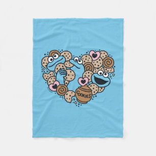 Sesame Sesame   Cookie Monster Doodle Heart Fleecefilt