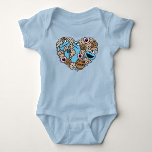 Sesame Sesame Cookie Monster Doodle Heart T Shirt