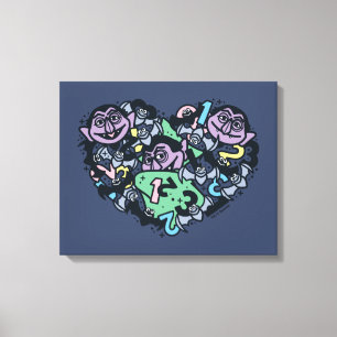 Sesame Sesame Count von Count Doodle Heart Canvastryck
