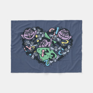 Sesame Sesame   Count von Count Doodle Heart Fleecefilt