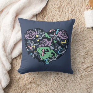 Sesame Sesame   Count von Count Doodle Heart Kudde