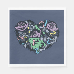 Sesame Sesame Count von Count Doodle Heart Pappersservett