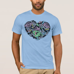 Sesame Sesame Count von Count Doodle Heart T Shirt