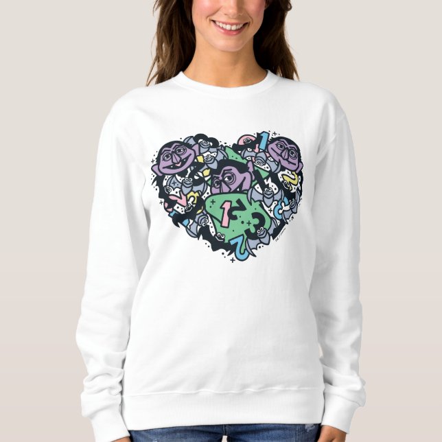 Sesame Sesame | Count von Count Doodle Heart T Shirt (Framsida)