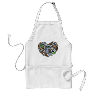 Sesame Sesame   Oscar Grouch Doodle Heart Förkläde