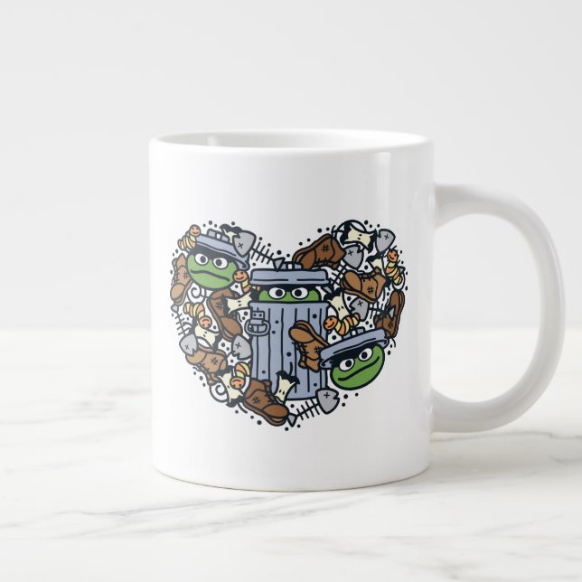 Sesame Sesame | Oscar Grouch Doodle Heart Jumbo Mugg (Höger)