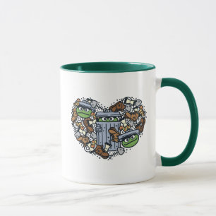 Sesame Sesame Oscar Grouch Doodle Heart Mugg