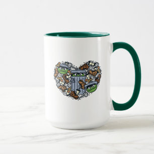 Sesame Sesame Oscar Grouch Doodle Heart Mugg