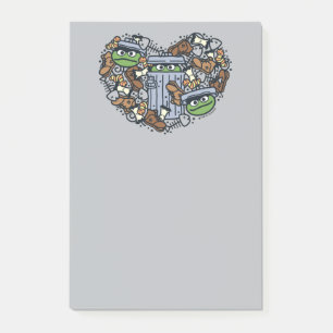 Sesame Sesame   Oscar Grouch Doodle Heart Post-it Block