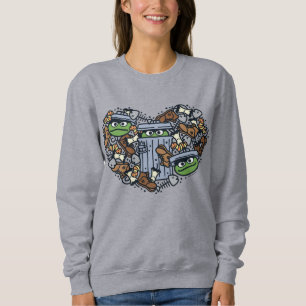 Sesame Sesame Oscar Grouch Doodle Heart T Shirt