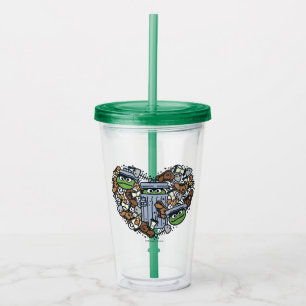 Sesame Sesame Oscar Grouch Doodle Heart Take Away Mugg