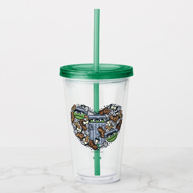 Sesame Sesame | Oscar Grouch Doodle Heart Take Away Mugg (Framsida)