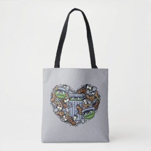 Sesame Sesame Oscar Grouch Doodle Heart Tygkasse