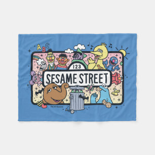 Sesame Sesame Sesame Pals Doodle-skylt Fleecefilt