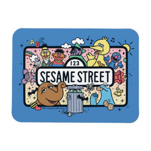 Sesame Sesame   Sesame Pals Doodle-skylt Magnet