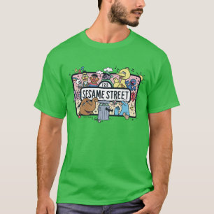 Sesame Sesame Sesame Pals Doodle-skylt T Shirt