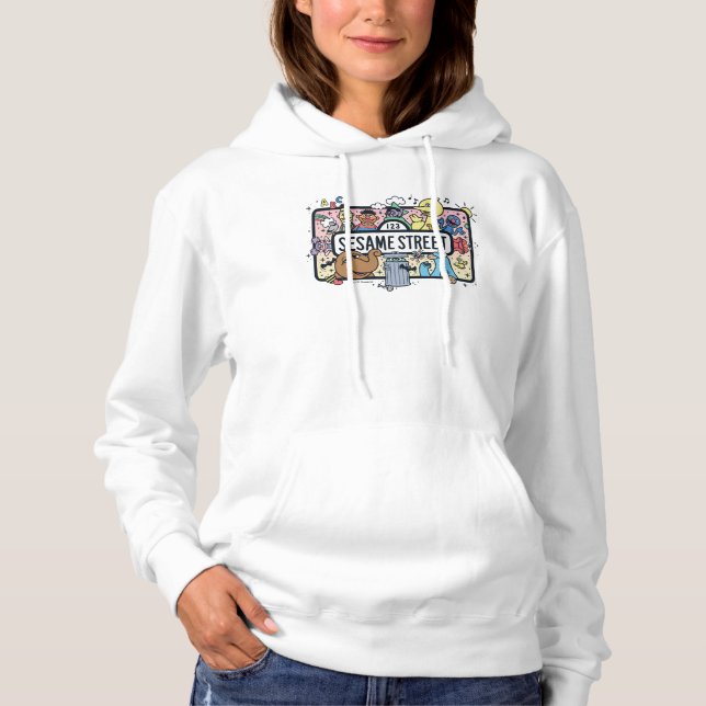 Sesame Sesame | Sesame Pals Doodle-skylt T Shirt (Framsida)