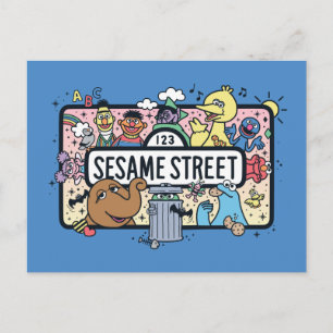 Sesame Sesame   Sesame Pals Doodle-skylt Vykort